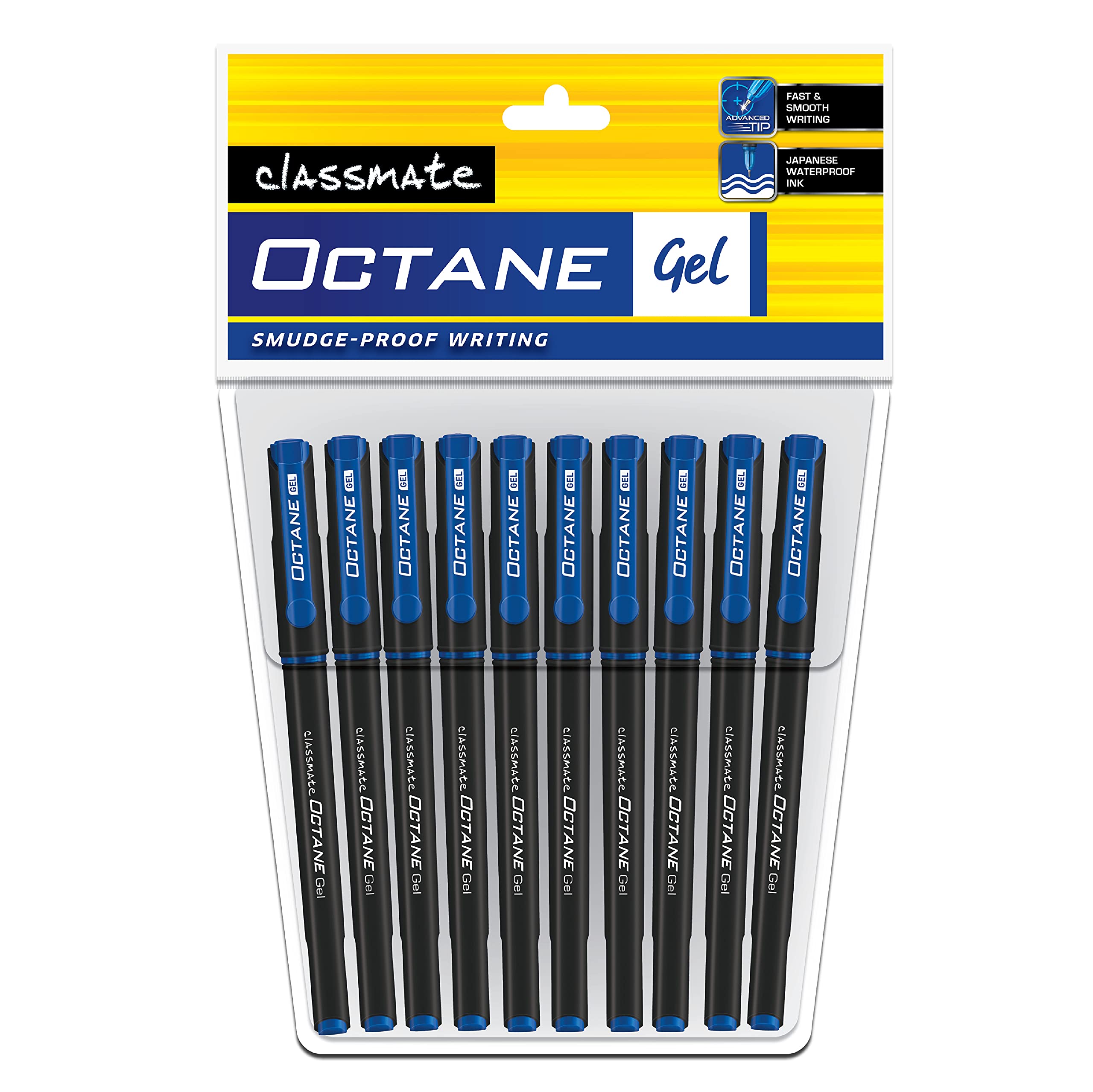 Classmate Octane blue waterproof gel pens in 10-count pack