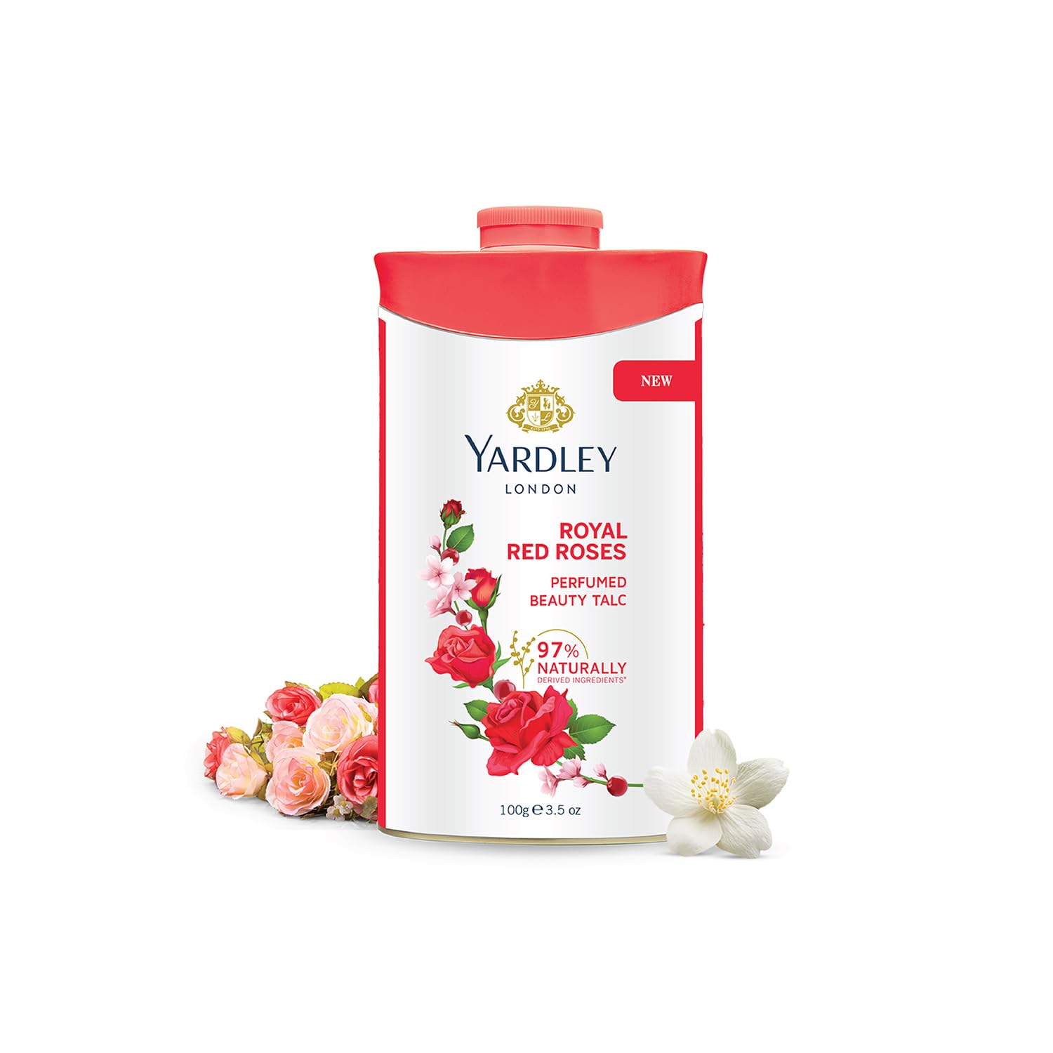 Royal Red Rose perfumed talcum powder bottle from Yardley London