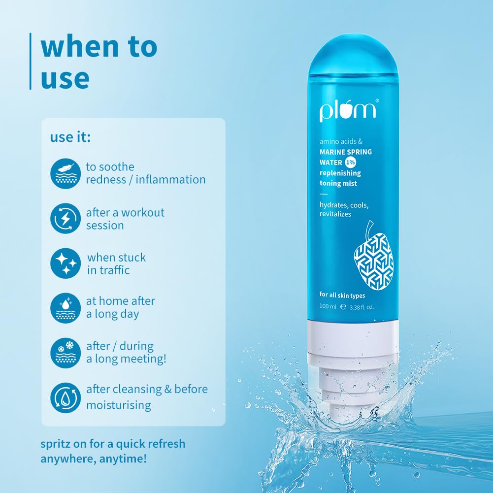 Plum 1% Marine Spring Water Replenishing Toning Mist Spray with Amino Acids – view 5