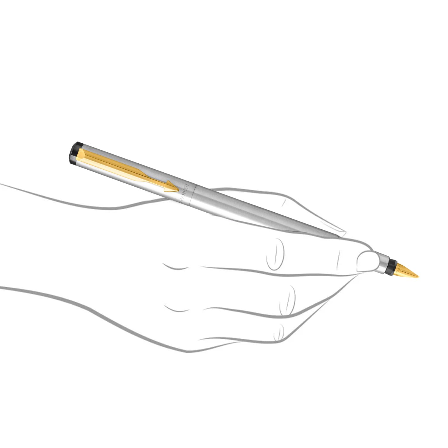 Parker Vector Stainless Steel GT Fountain Pen – view 3