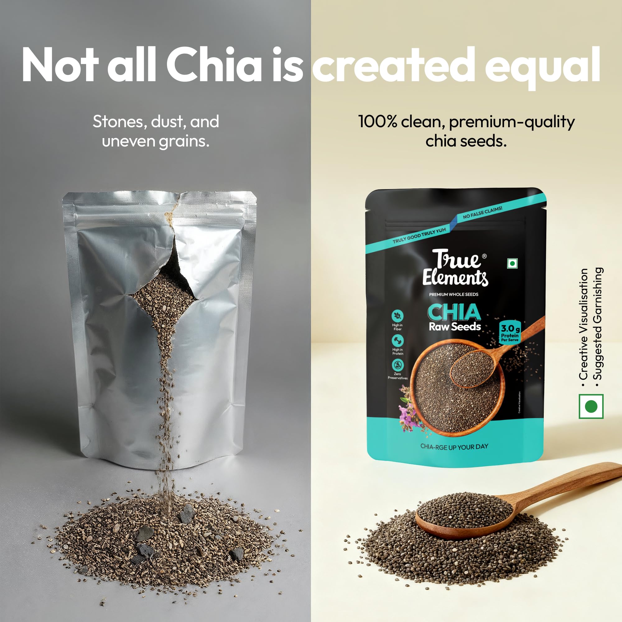 True Elements Chia Seeds 1kg (500g * 2) – view 2