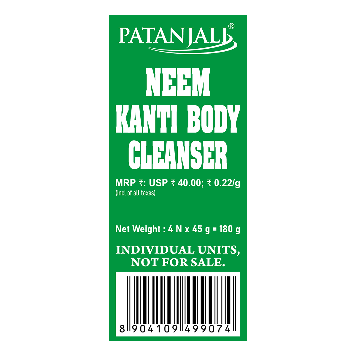 Patanjali Neem Kanti Body Cleanser 4x1 45 Gm 180 g – view 2