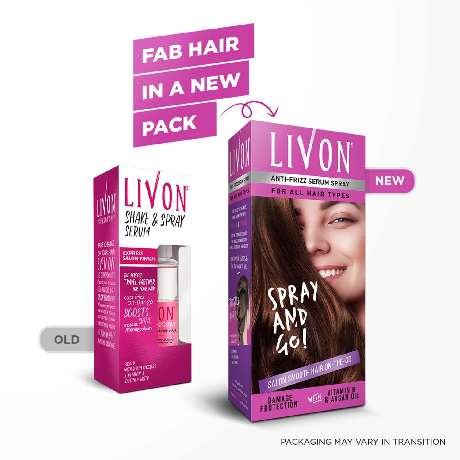 Livon Serum for Women for All Hair Types,For Frizz-free, Smooth & Glossy Hair, 50 ml and Livon Shake & Spray Serum for Women,For Frizz-free, Glossy Hair on-the-go,With Argan Oil & Vitamin B, 50 ml – view 6