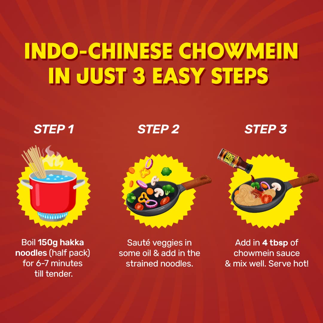 MasterChow Chowmein Noodle Pack: Indo-Chinese Chowmein Sauce with Hakka Noodles – view 3