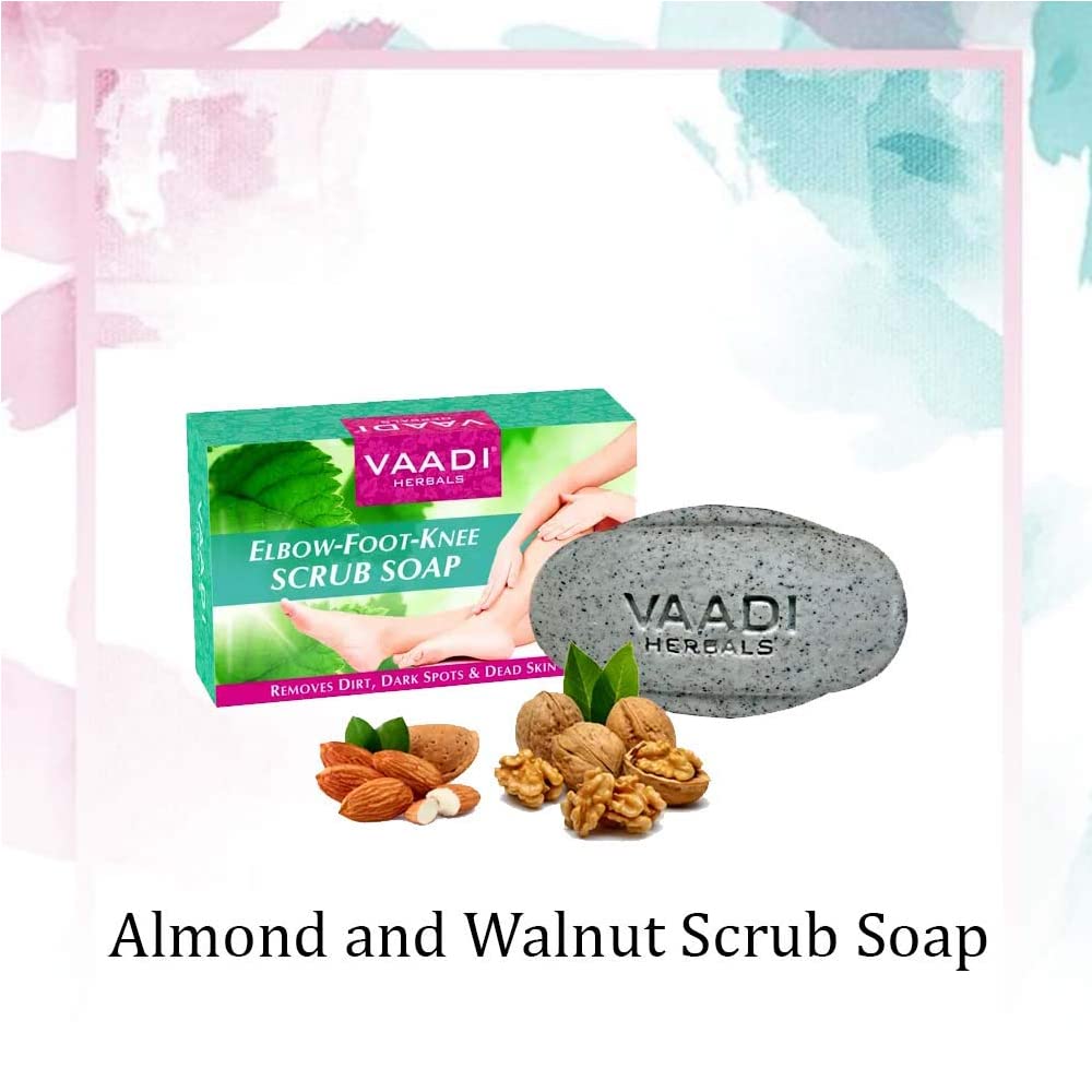 Vaadi Herbals Elbow Foot Knee Scrub Soap with Almond and Walnut Scrub, 75g x 3 – view 4