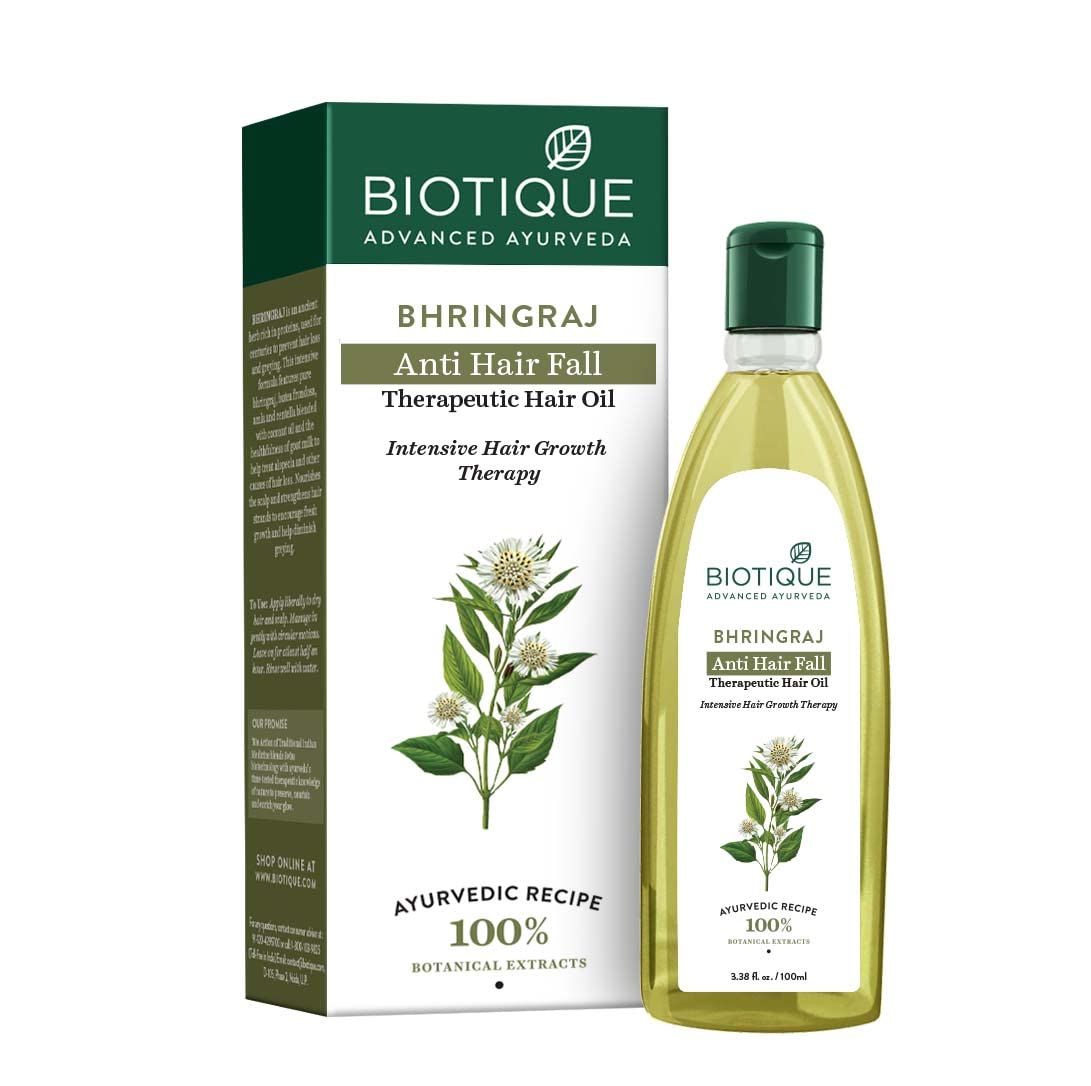 Biotique bhringraj hair oil 100 ml bottle front pack shot