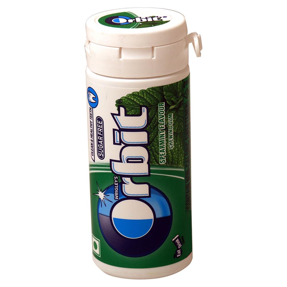 Portable Orbit spearmint gum tube in 22 g pack