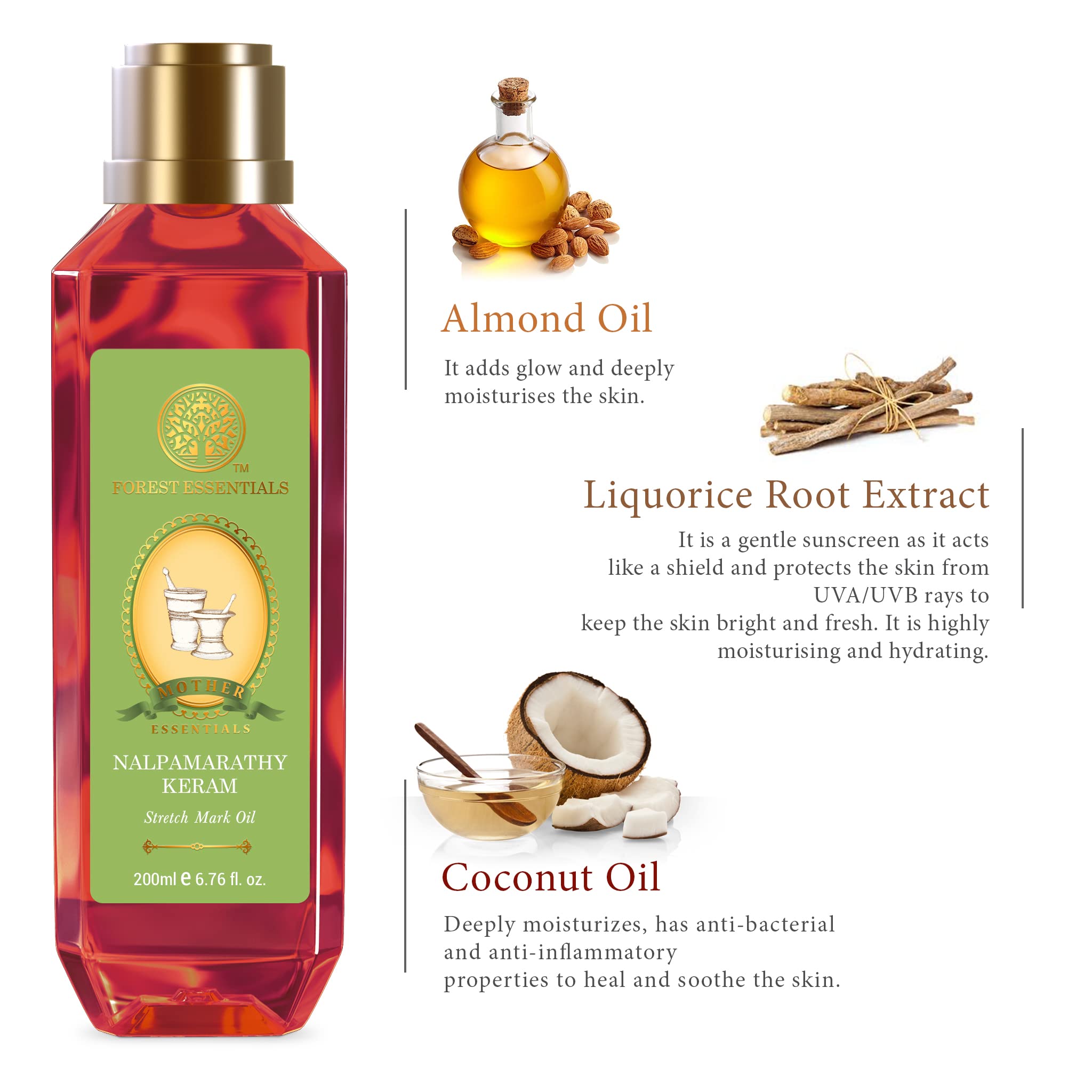 Forest Essentials Mother's Stretch Mark Oil Nalpamarathy Keram – view 3