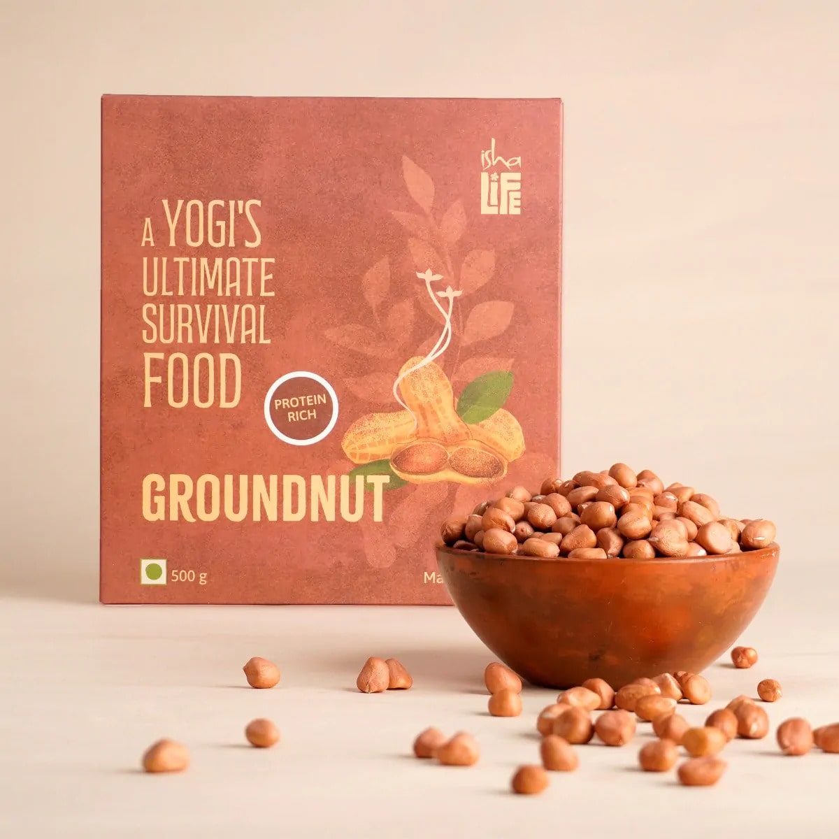 Isha Life Groundnut (Peanut) Yogic Superfood 500g Natural Plant Protein & Energy-Rich Snack – view 2
