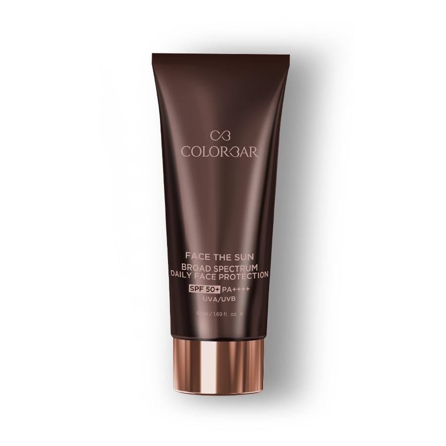 Colorbar sunscreen tube with SPF 50 daily face protector label