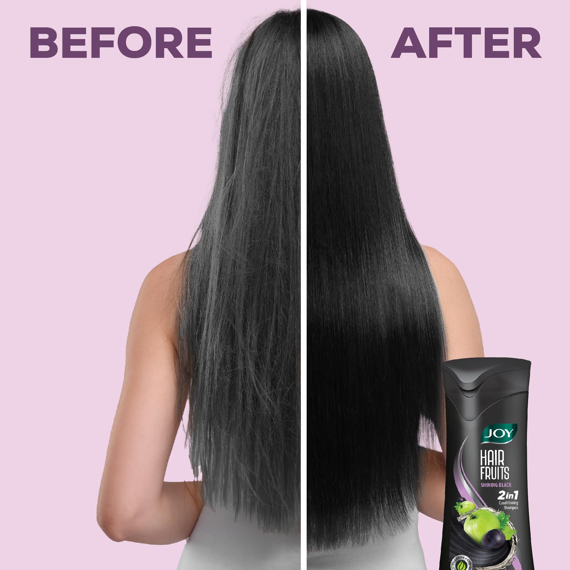 Joy Hair Fruits Shining Black Conditioning Shampoo Enriched with Amla & Black Grapes, 340 ml – view 6