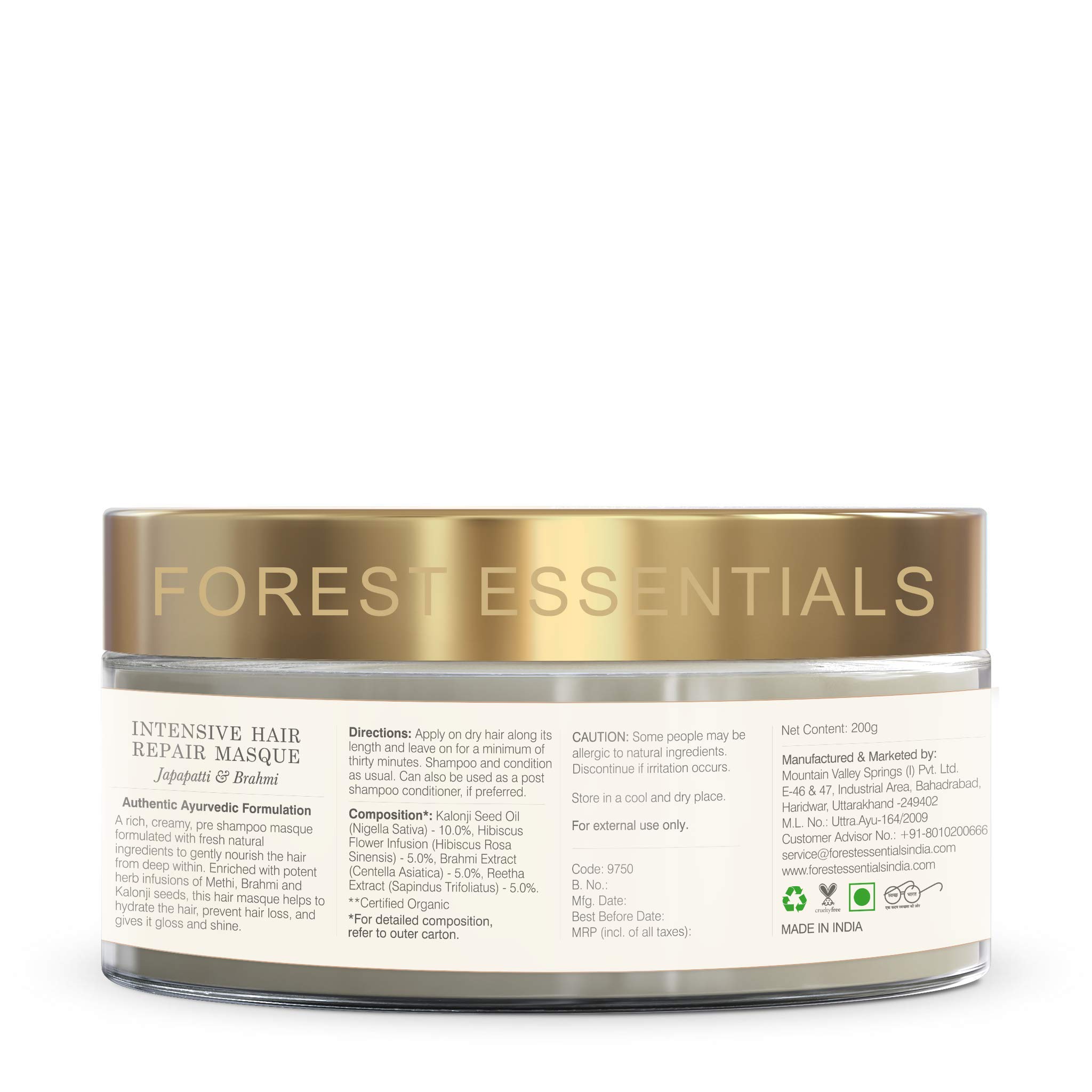 Forest Essentials Intensive Hair Repair Masque Japapatti & Brahmi – view 5