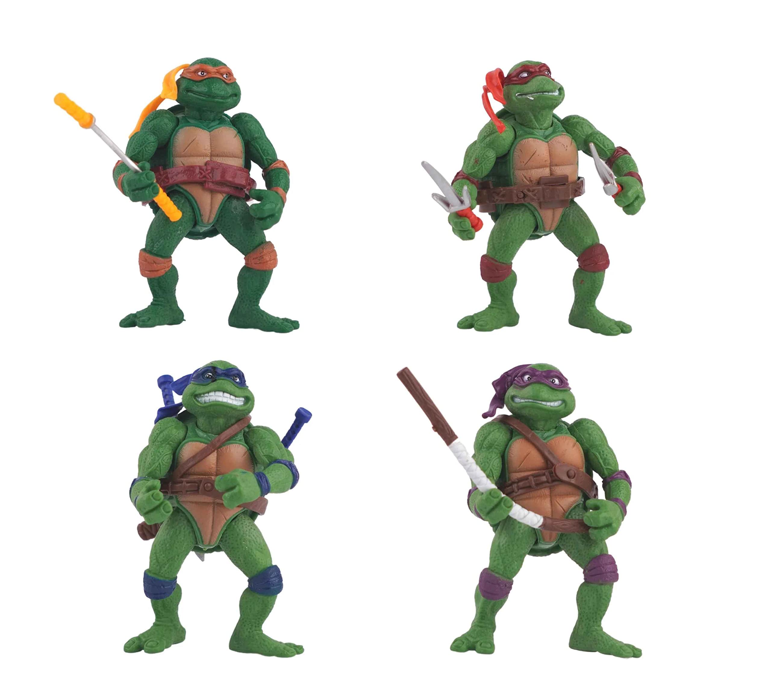 RVM Toys Set of 4 Teenage Mutant Ninja Turtles Figures 10 cm for Car Dashboard, Cake Decoration, Office Desk and Study Table Multicolor