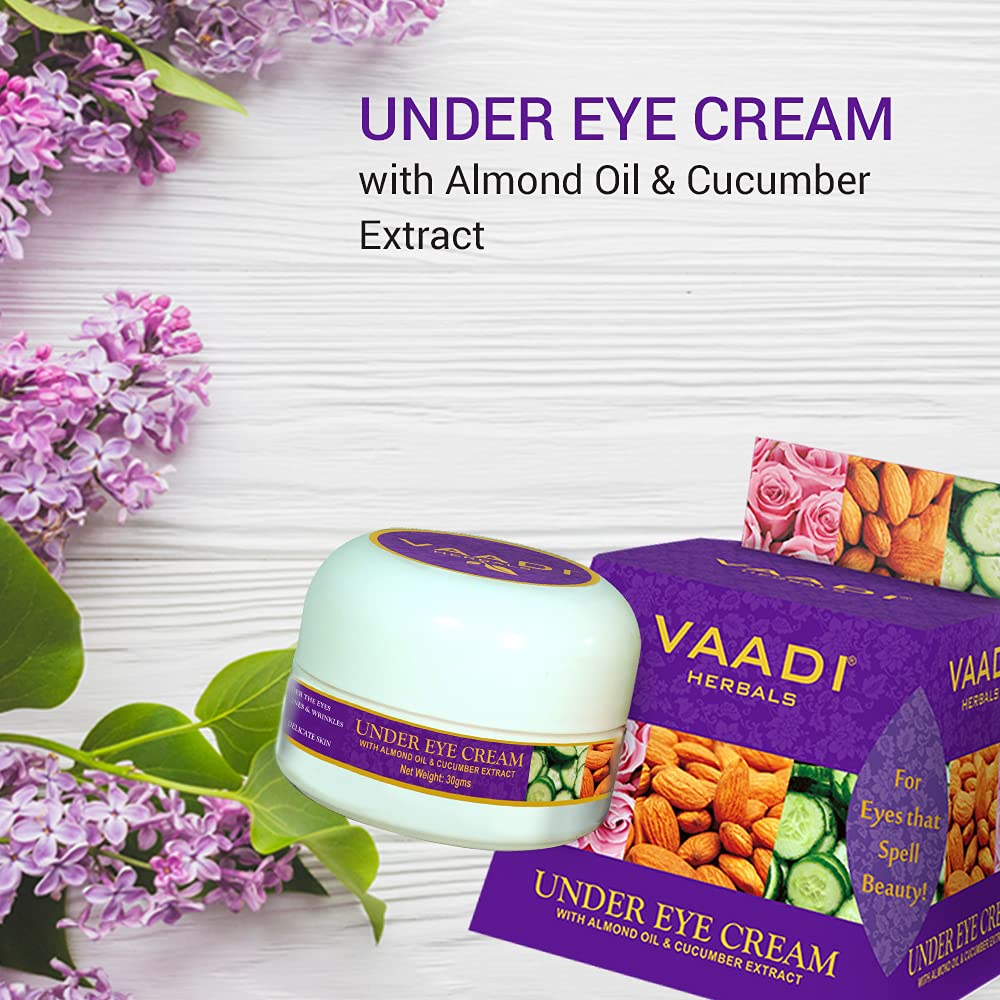 Vaadi Herbals Under Eye Cream, Almond Oil and Cucumber Extract, 30g x 3 – view 5