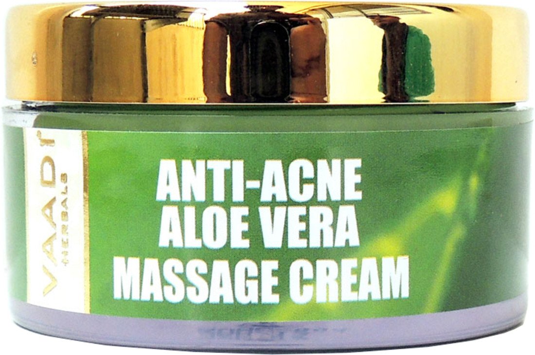 Vaadi Herbals aloe vera anti acne massage cream jar front view