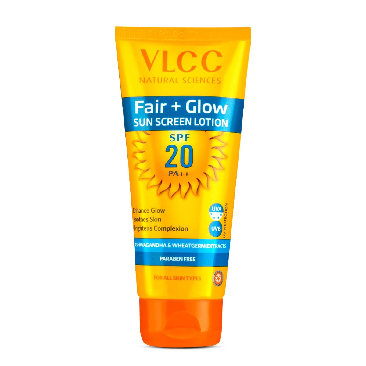 VLCC sunscreen lotion tube with SPF 20 PA++ in 50ml