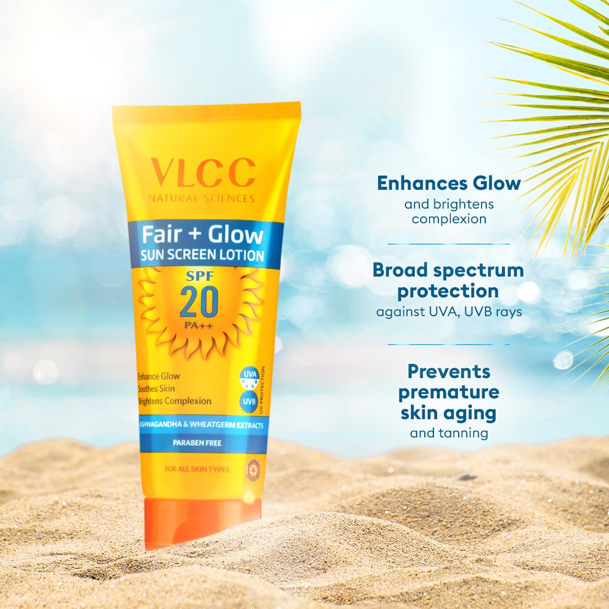 VLCC Fair + Glow Sun Screen Lotion Spf 20 PA++ - 50ml – view 4