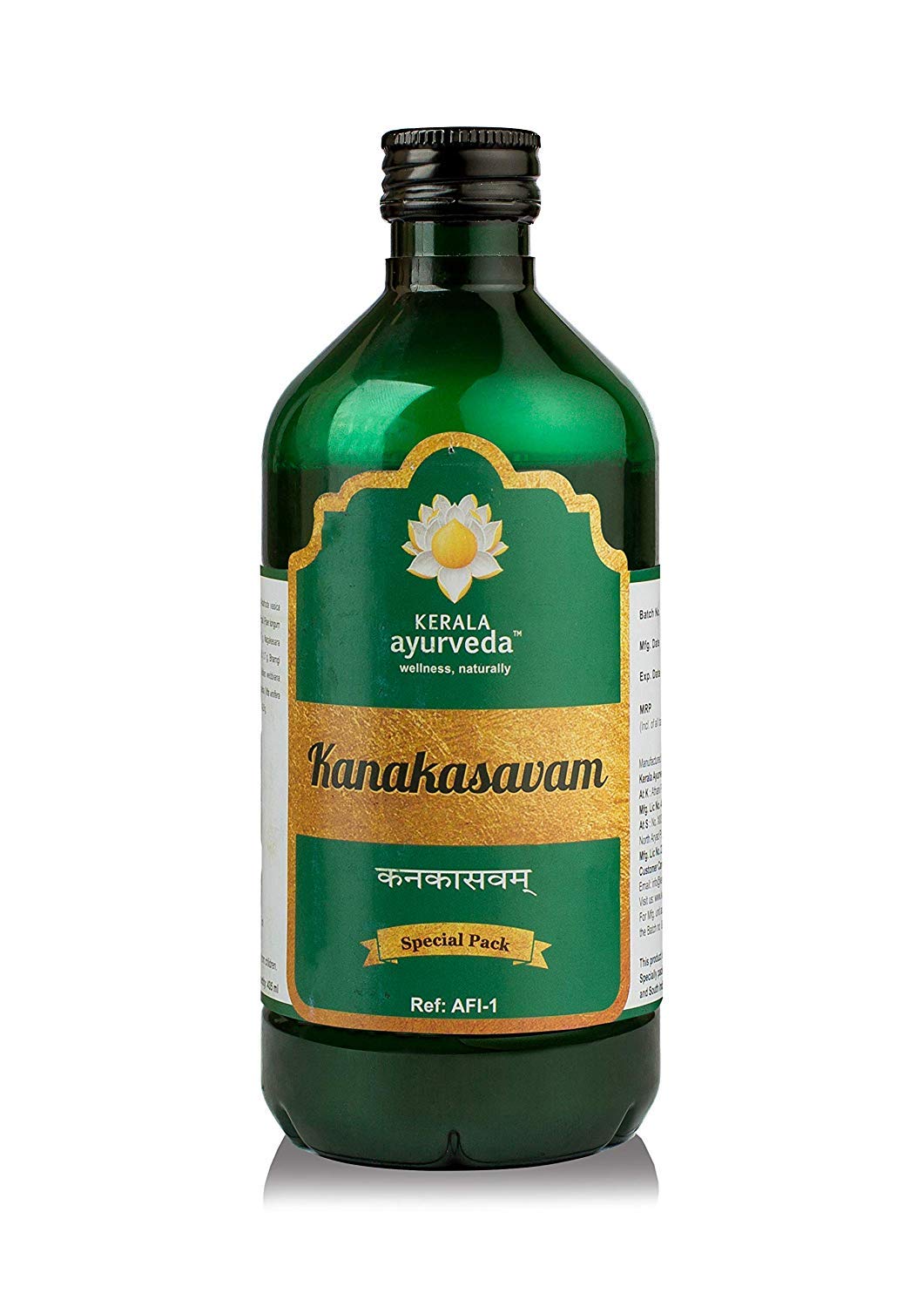 Kerala Ayurveda Kanakasava bottle shown with front-facing label