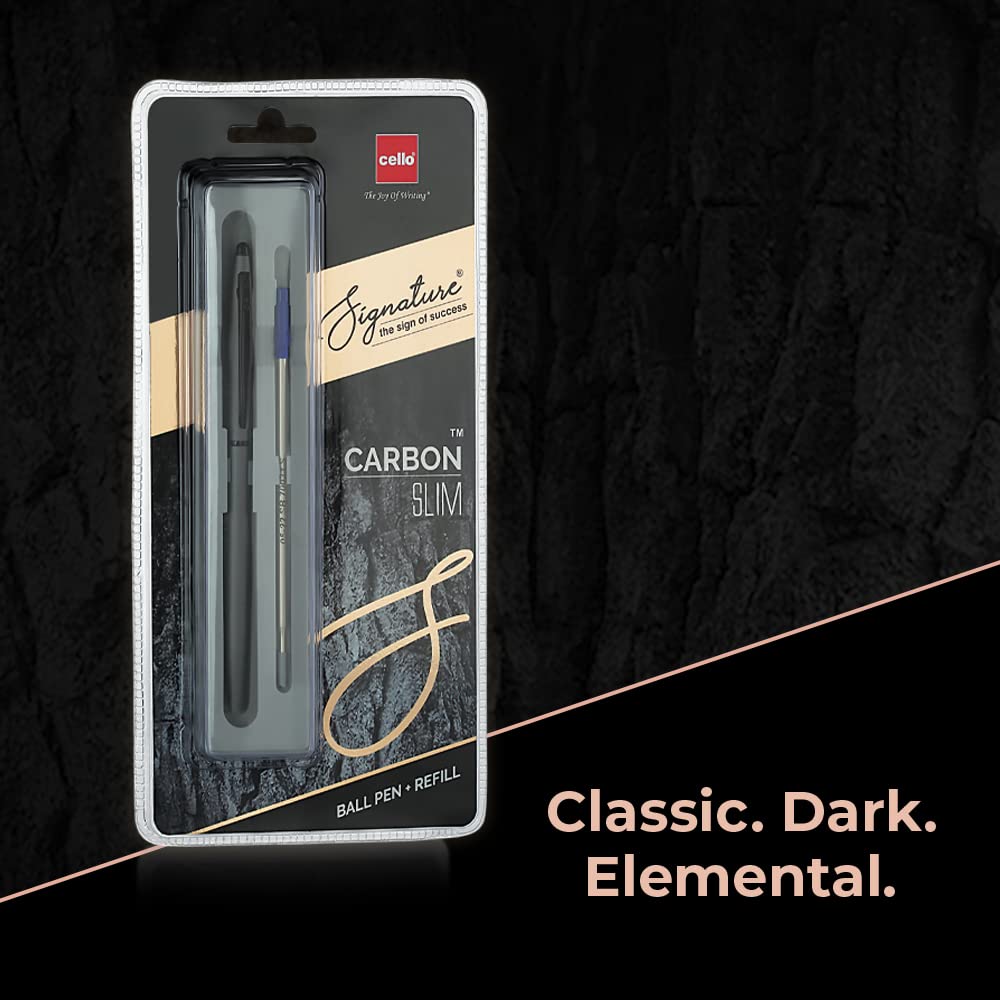 Cello Signature Carbon Slim Ball Pen + Refill Pack – view 2