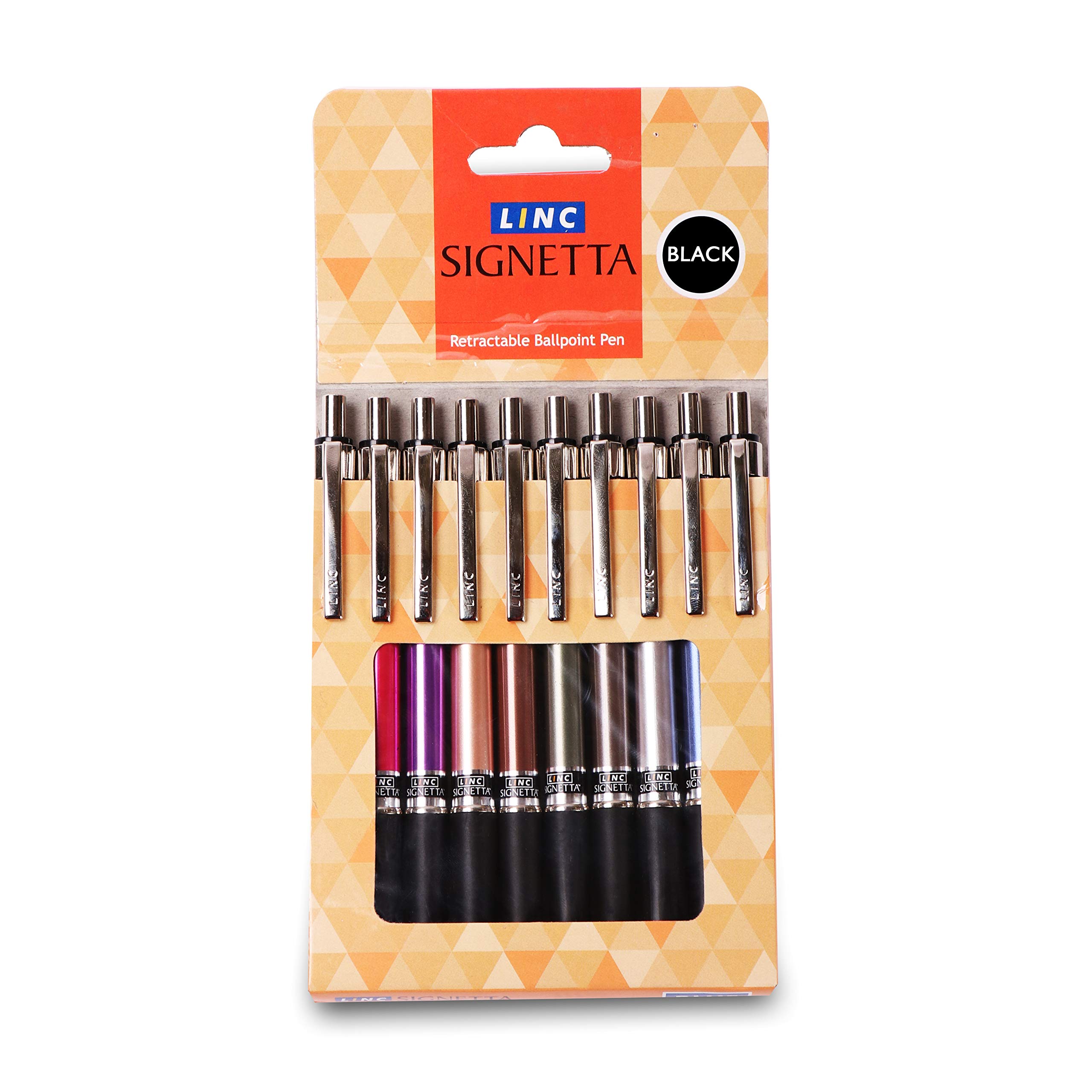 Linc Signetta 0.7 mm black retractable pens set