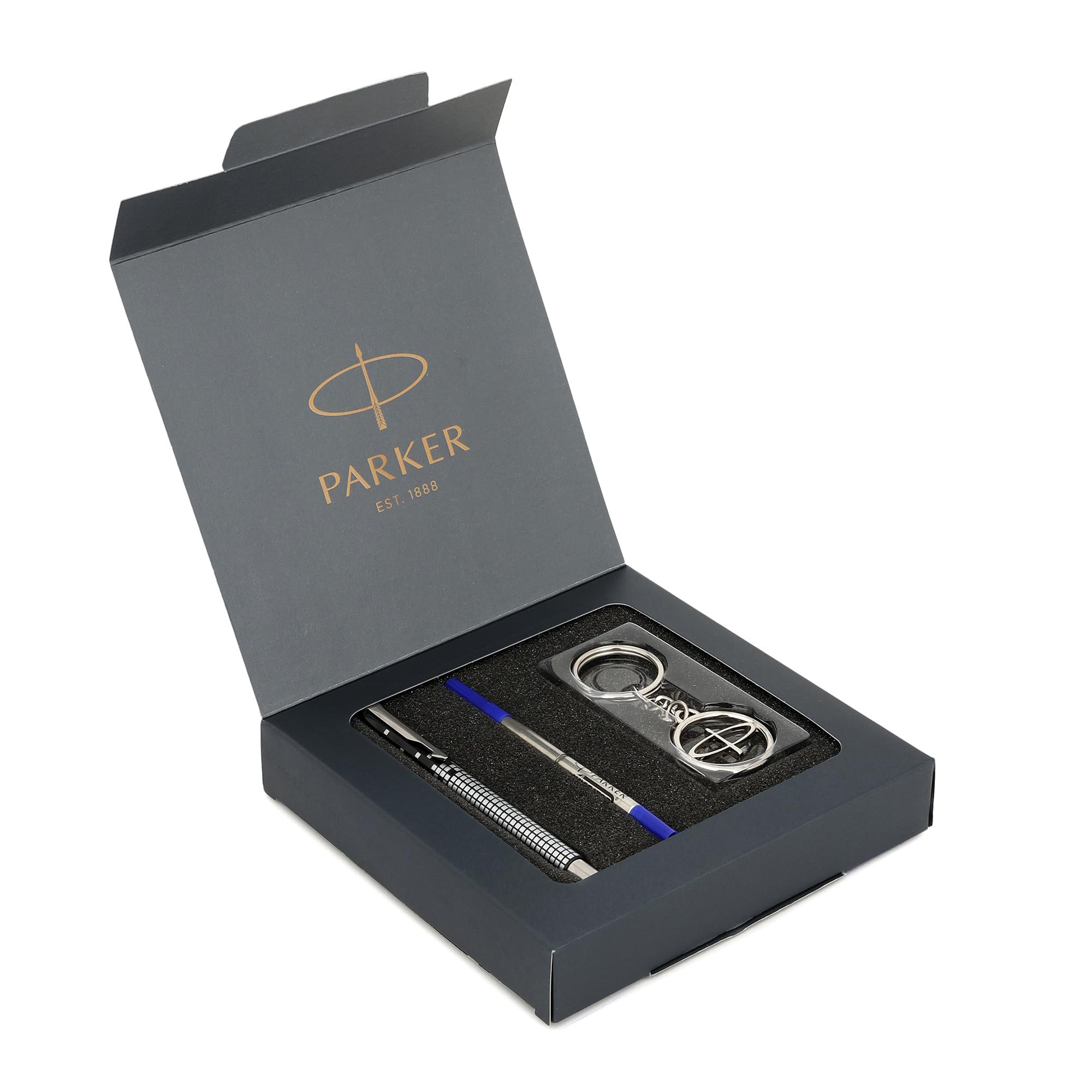 Parker gift set with roller ball pen keychain and gift box