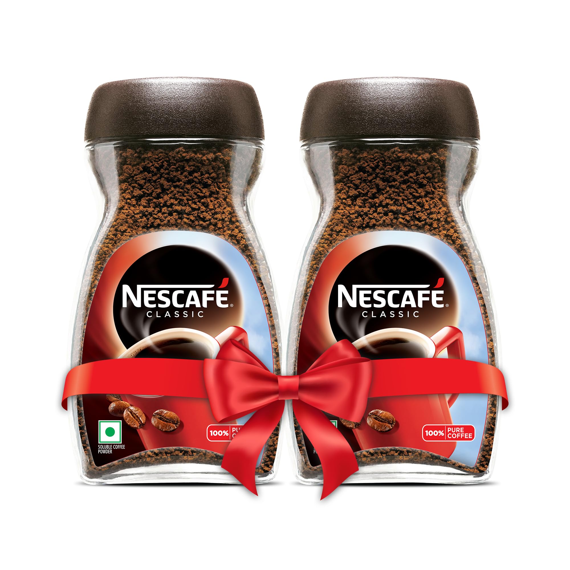 Two 190g jars of Nescafe Classic instant coffee powder