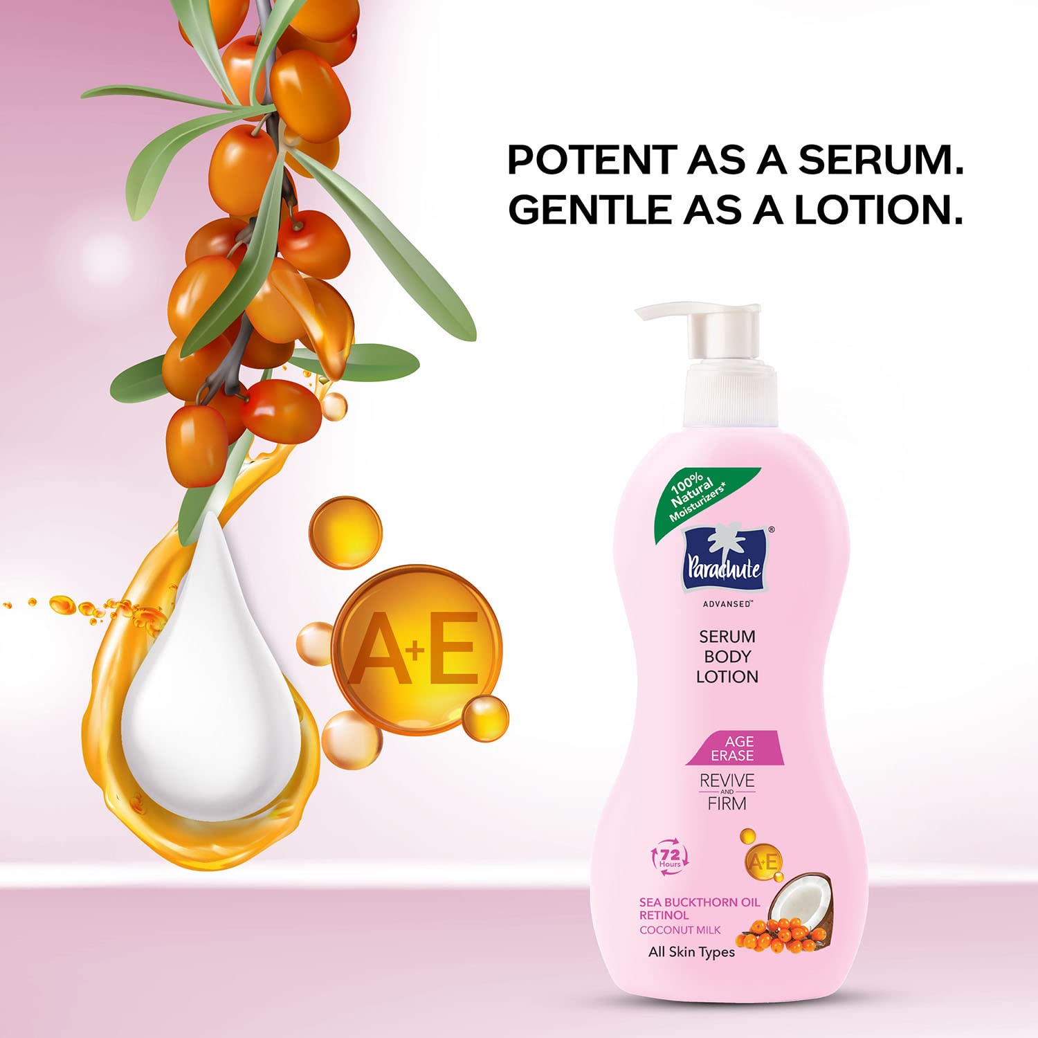 Parachute Advansed Body Lotion for Women, Age Erase Serum, Anti-Aging, Retinol, Coconut Milk, 100% Natural, All Skin Type, 400ml – view 2