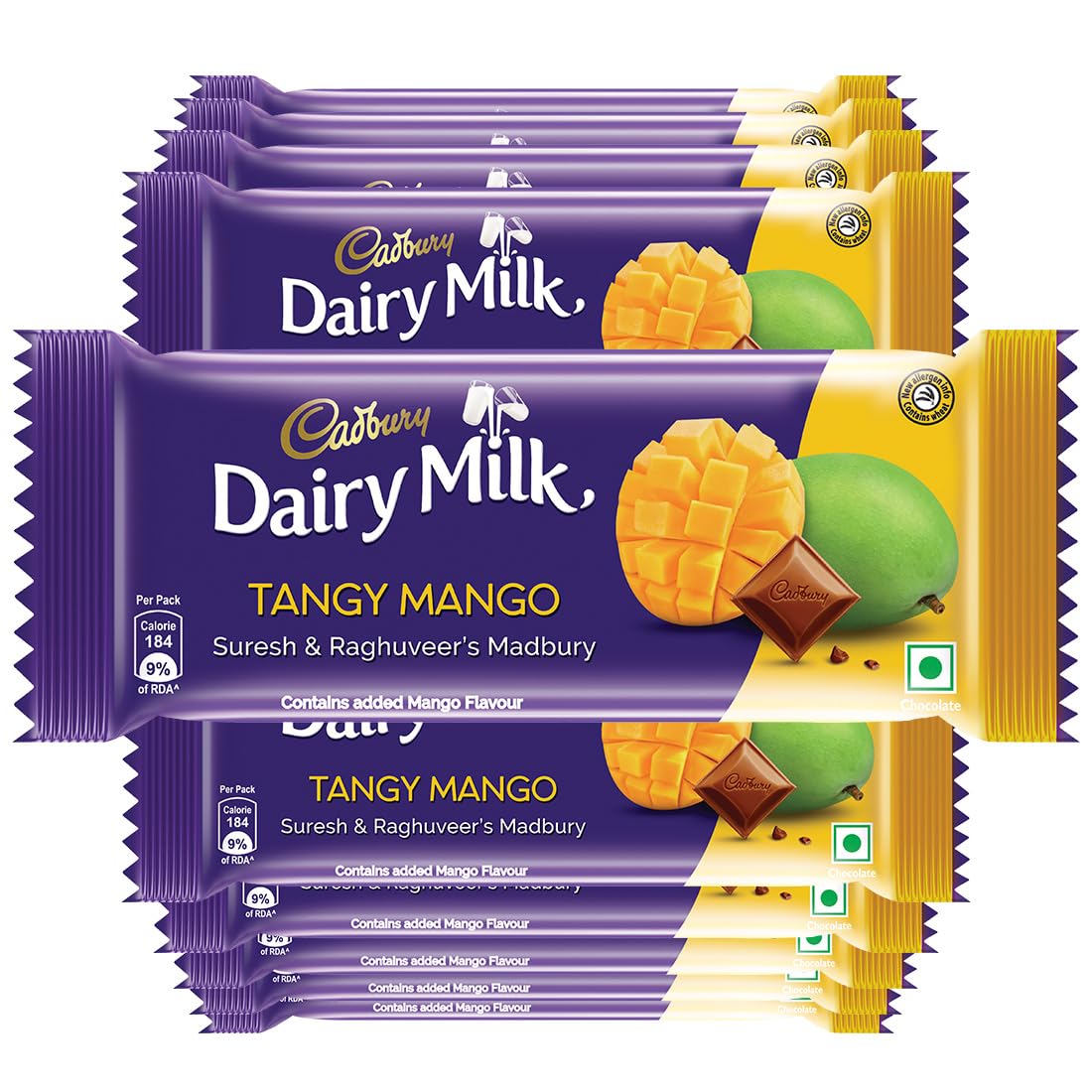 Cadbury Tangy Mango milk chocolate bar multi-pack with ten bars