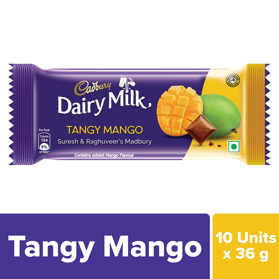 Cadbury Dairy Milk Tangy Mango Madbury Chocolate Bar, 36 g (Pack of 10) – view 2
