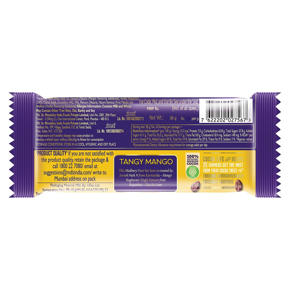 Cadbury Dairy Milk Tangy Mango Madbury Chocolate Bar, 36 g (Pack of 10) – view 5