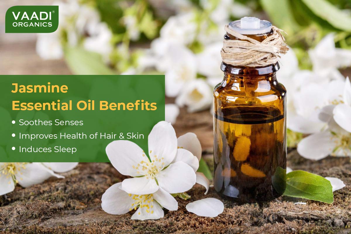 VAADI HERBALS Jasmine Essential Oil - Nourishes Dry & Damaged Hair, Improves Sleep, Uplifts Mood, Reduces Acne & Blemishes - 100% Pure Therapeutic Grade, 10 ml – view 3