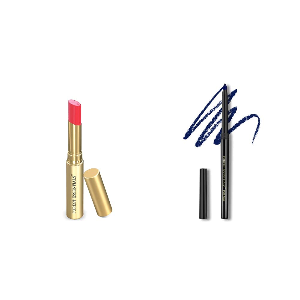 Forest Essentials Madhu Rasa lip serum and blue kajal set