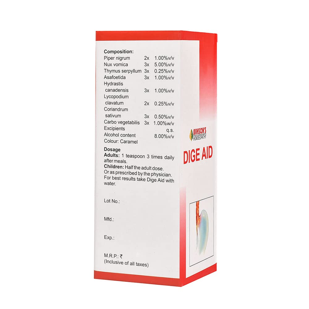 Dr. Bakshi's BAKSON'S HOMOEOPATHY Dige Aid Syrup (450ml) – view 2
