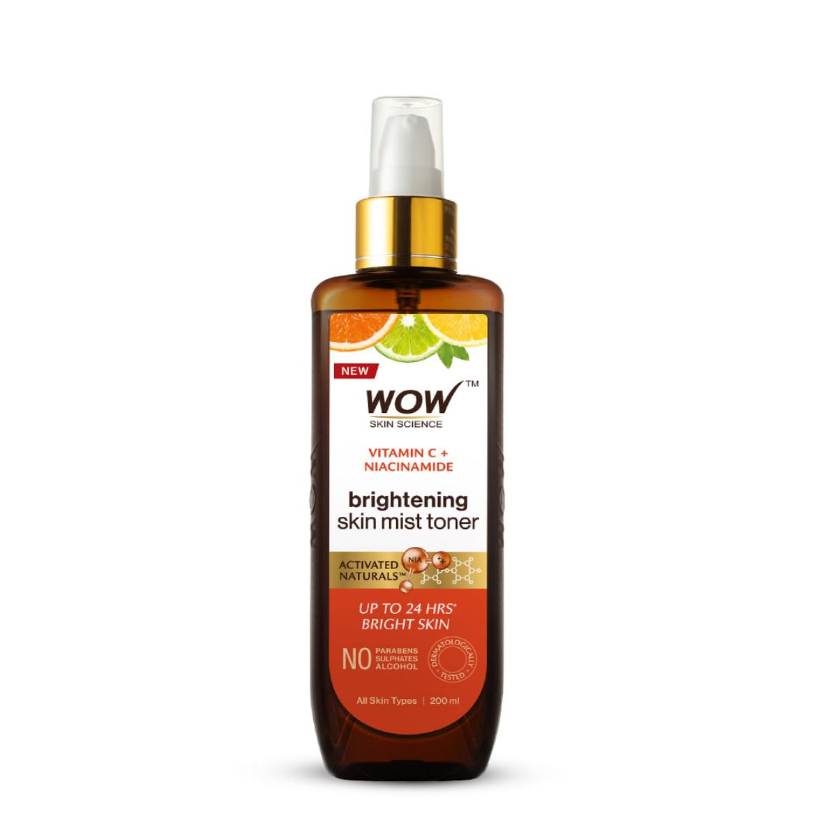 Front view of WOW Skin Science Vitamin C toner bottle