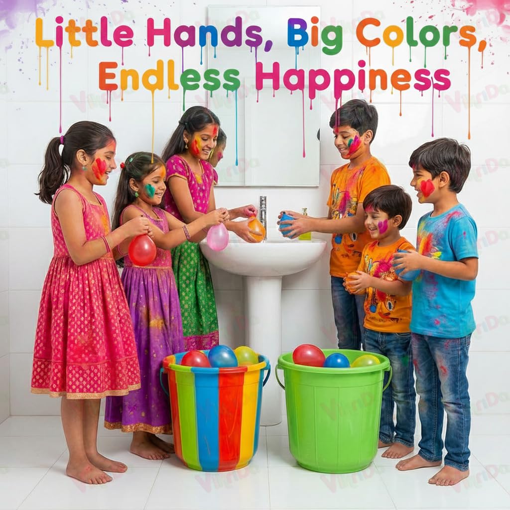 Fill And Tie Magic Water Balloons For Holi - Non Toxic Holi Water Balloons Multicolor, 500 Pcs Magic Balloons. – view 6