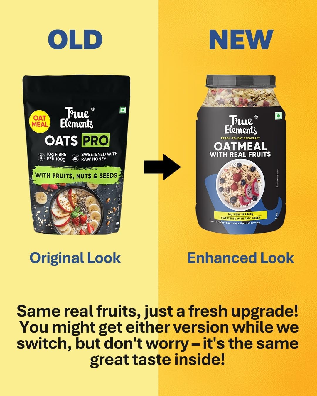 True Elements Whole Oatmeal 1kg - Overnight Oats – view 6