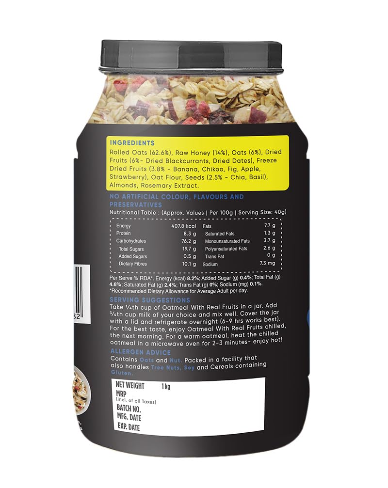 True Elements Whole Oatmeal 1kg - Overnight Oats – view 7