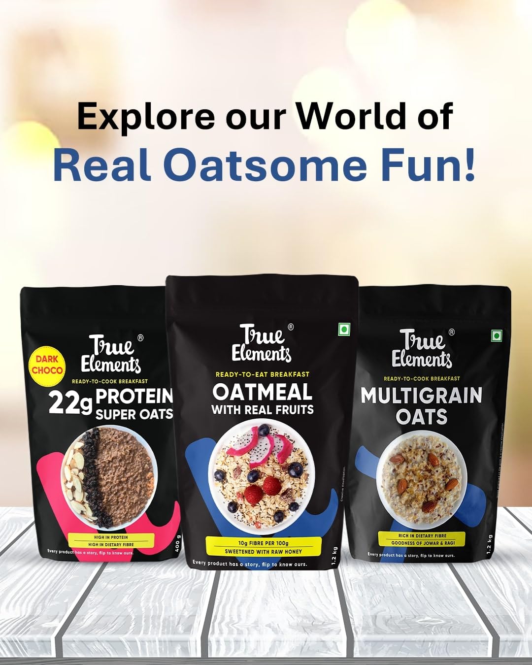 True Elements Whole Oatmeal 1kg - Overnight Oats – view 9