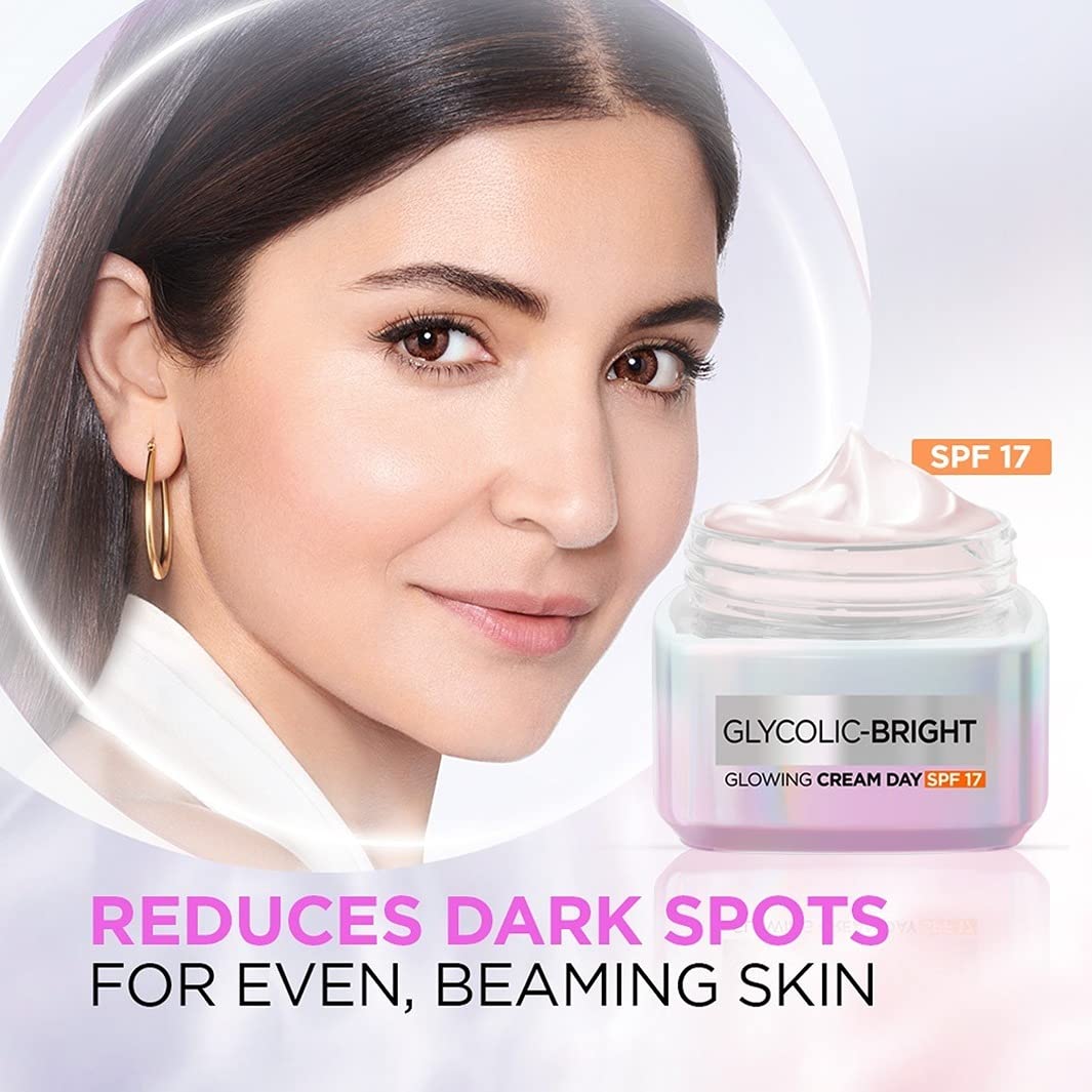 L'Oreal Paris Glycolic bright Day Cream with SPF17, 15 mL + Glycolic Bright Glowing Night Cream, 15 mL, Regime Pack of 2 – view 2