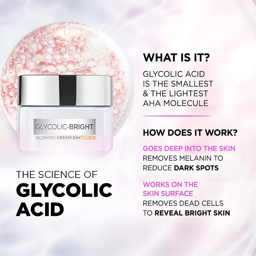 L'Oreal Paris Glycolic bright Day Cream with SPF17, 15 mL + Glycolic Bright Glowing Night Cream, 15 mL, Regime Pack of 2 – view 4
