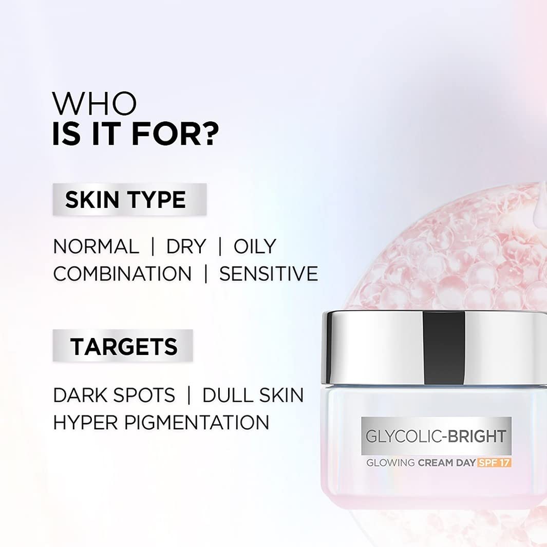 L'Oreal Paris Glycolic bright Day Cream with SPF17, 15 mL + Glycolic Bright Glowing Night Cream, 15 mL, Regime Pack of 2 – view 6