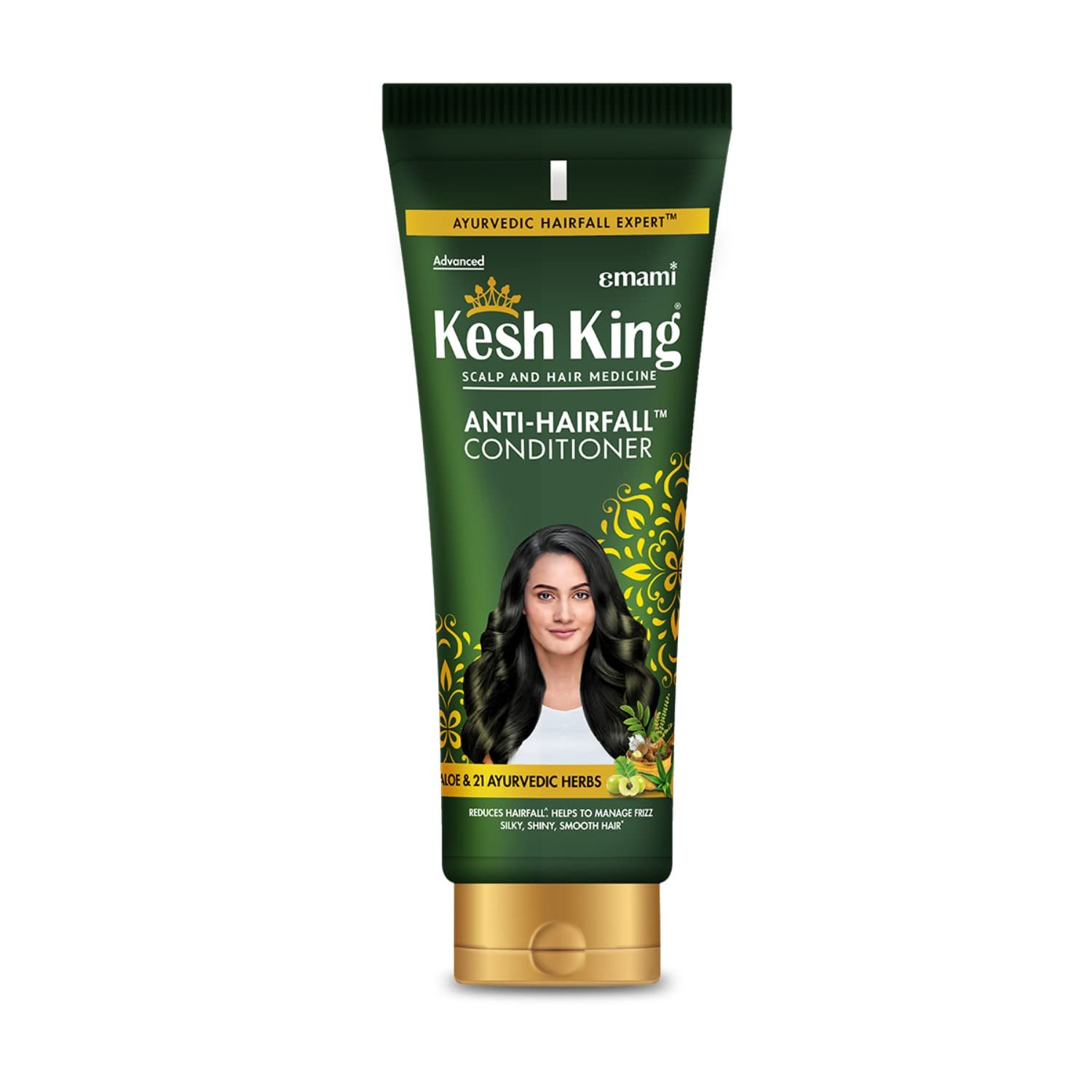 Front view of Kesh King herbal anti hairfall conditioner bottle