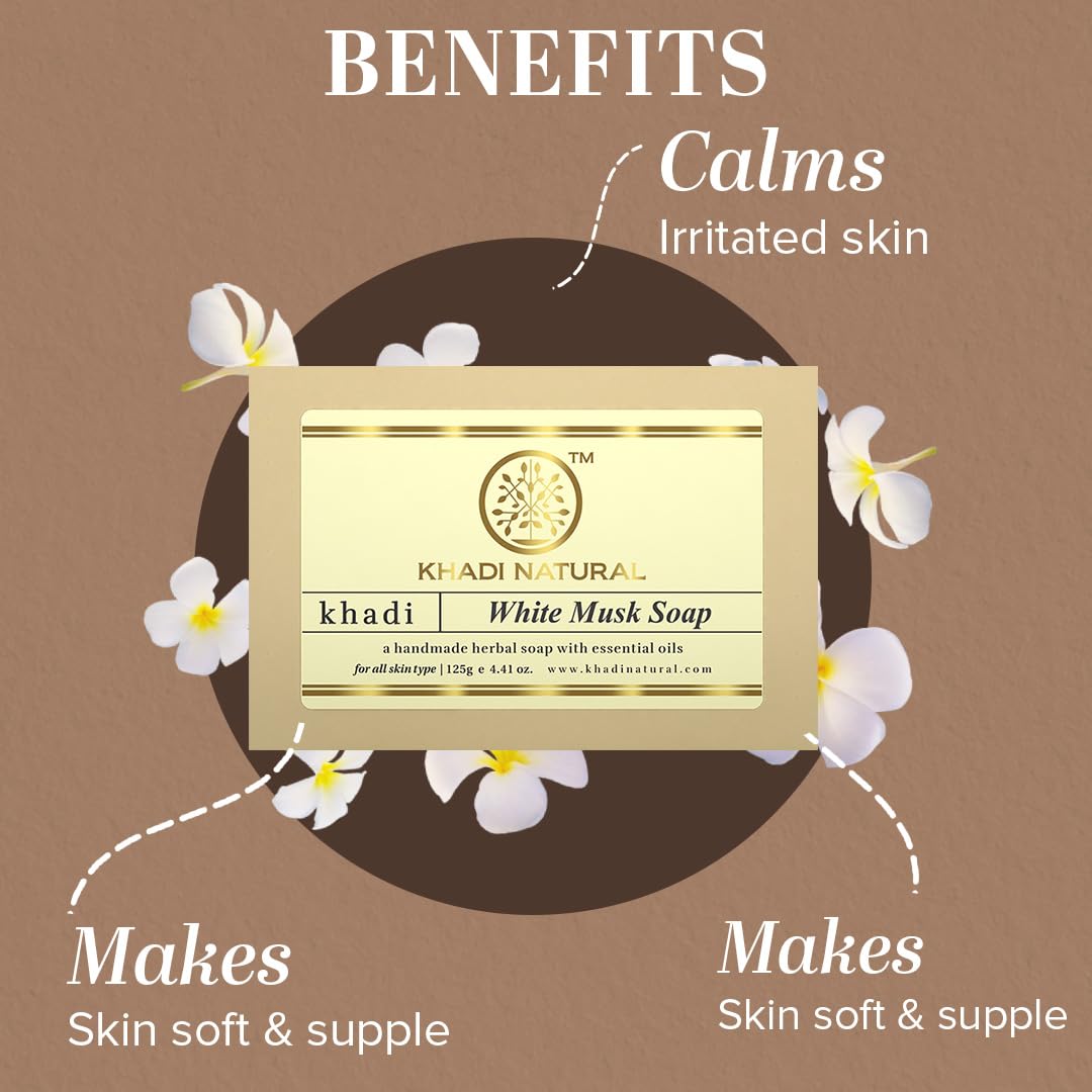 Khadi Natural White Musk Handmade Soap – view 2