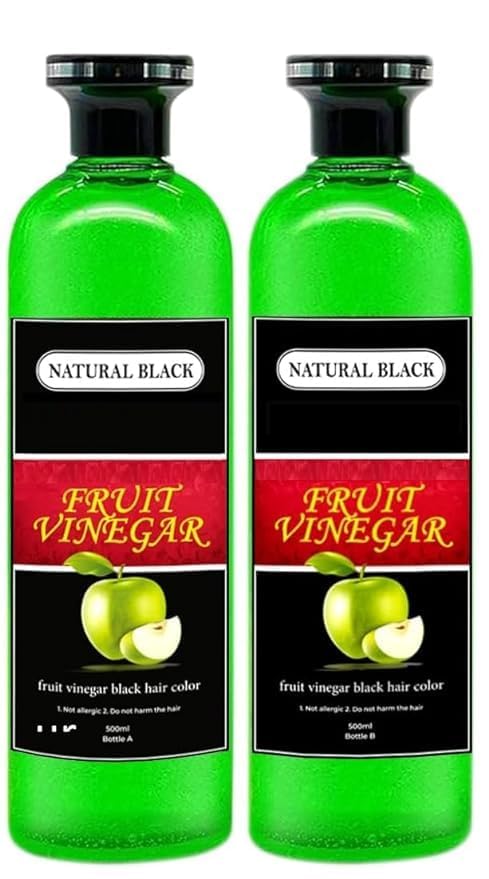 FRUIT VINEGAR Ammonia Free 10 Minutes Hair Color Colour Gel A + B 500 ML Each Black/Natural Black (H) – view 2