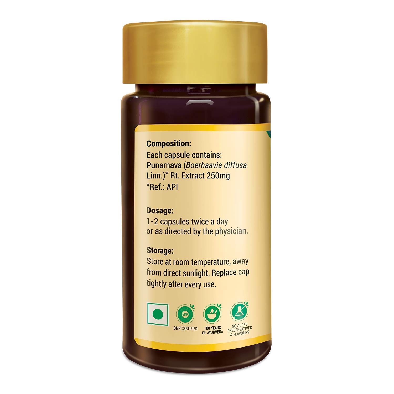 Zandu Punarnava Capsules, With Goodness of Natural Punarnava Extract known for Good Gut Health & for Healthy Appetite, Helps for Heart and Urinary Health - 60 Veg capsules – view 6