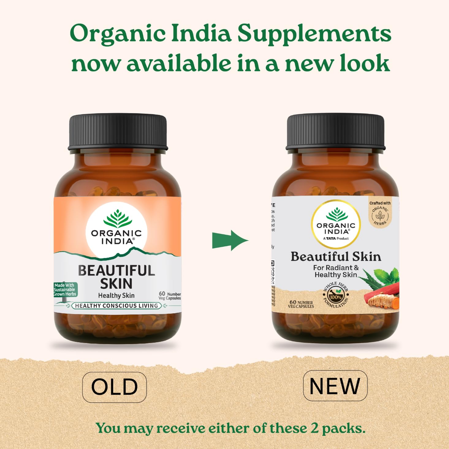 A TATA Product - Organic India Beautiful Skin Capsules - 60 Veg Caps, For Healthy, Radiant & Glow, Helps Rejuvenate Skin & Naturally Purify The Blood, GMP & NPOP Certified Organic – view 2