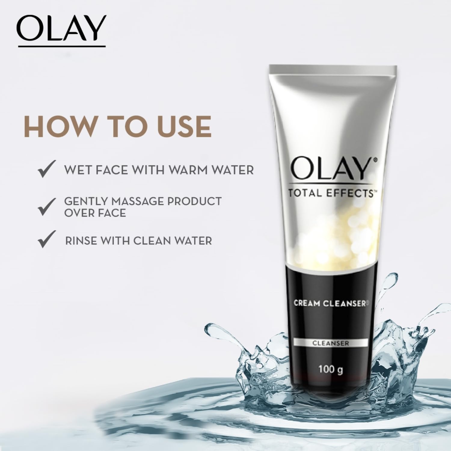 Olay Total Effects Cleanser,With Salicylic Acid & Exfoliating Silica Beads,Throughly Cleanse & Exfoliate Skin For Glowing,Younger Looking Skin,Suitable For Normal,Dry,Oily & Combination Skin,100 Gm – view 5