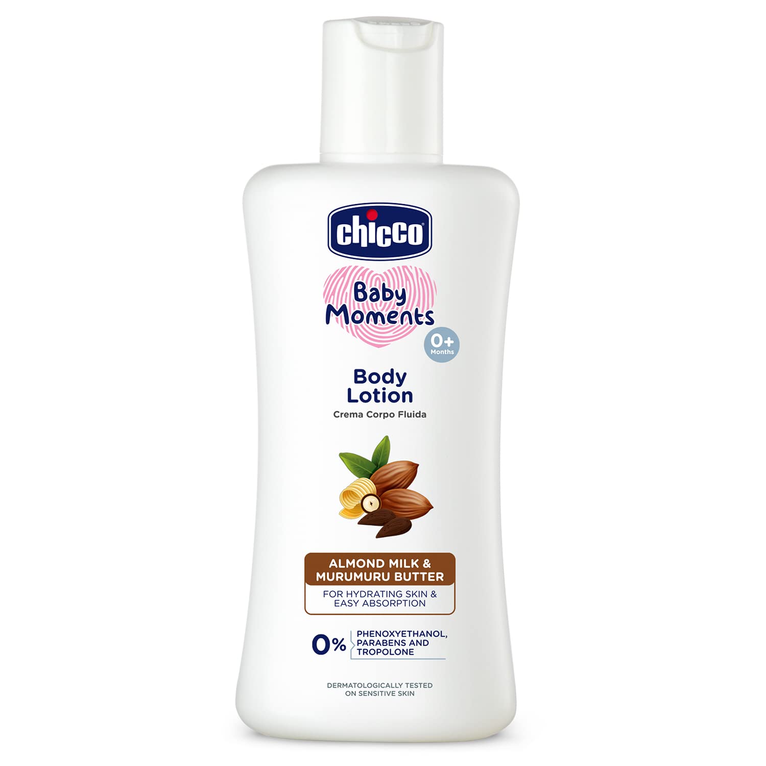 Chicco Baby Moments 100ml baby body lotion bottle for sensitive skin