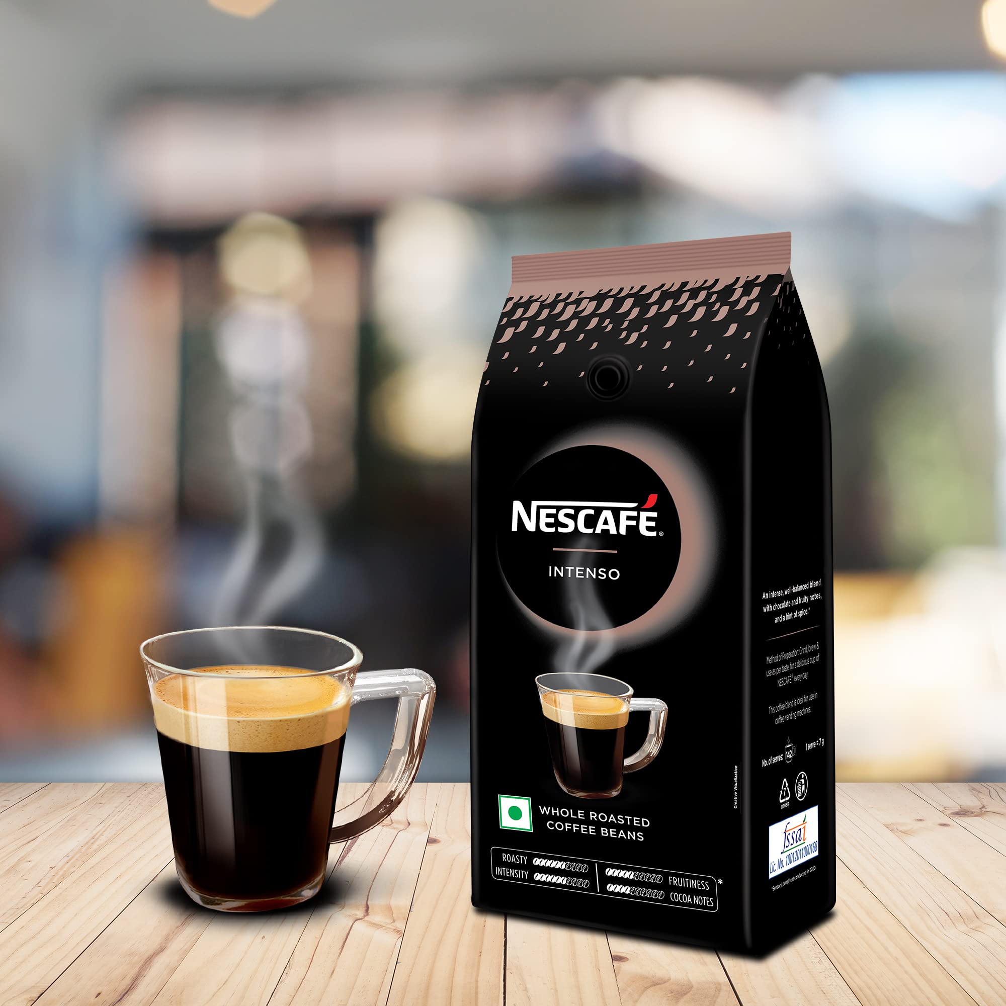 Nescafe Intenso Whole Roasted Coffee Beans, 1Kg Arabica and Robusta Blend, Bag – view 3