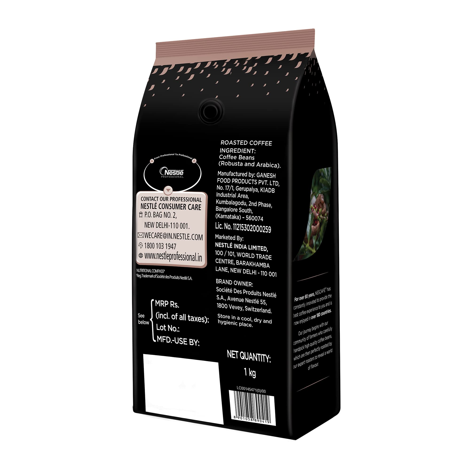 Nescafe Intenso Whole Roasted Coffee Beans, 1Kg Arabica and Robusta Blend, Bag – view 6